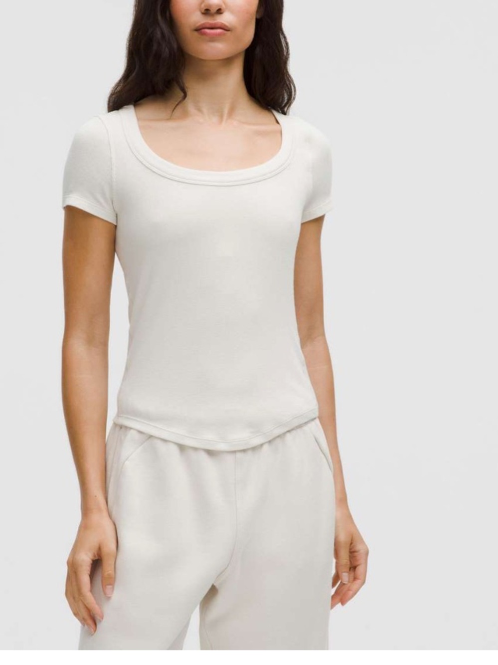 Lululemon Hold Tight Scoop-Neck Short-Sleeve Shirt Light Ivory NWT size 6